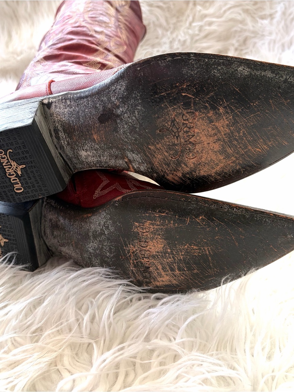 Old Gringo Women’s Mayra Red Tall Embroidered Cowboy Boots Snip Toe Size 9 - Picture 10 of 12